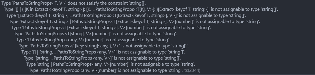 TypeScript error message