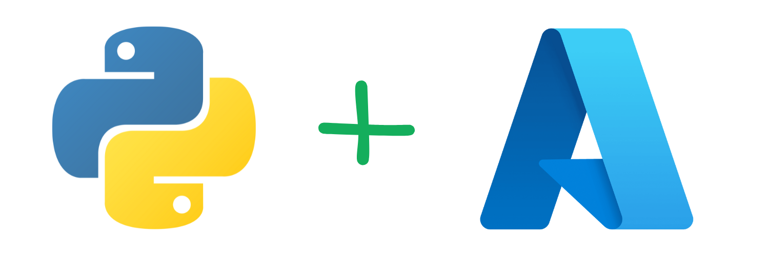 Python and Azure logo with a green plus symbol in between them